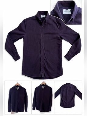 Topman Deep Plum Long-Sleeve Button-Down Shirt Casual Size Small